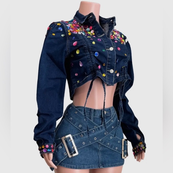Embellished Baddie Denim Jacket - Picture 2 of 3
